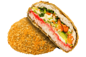 суші бургер з копченим лососем від Ебоші суші в Буковелі